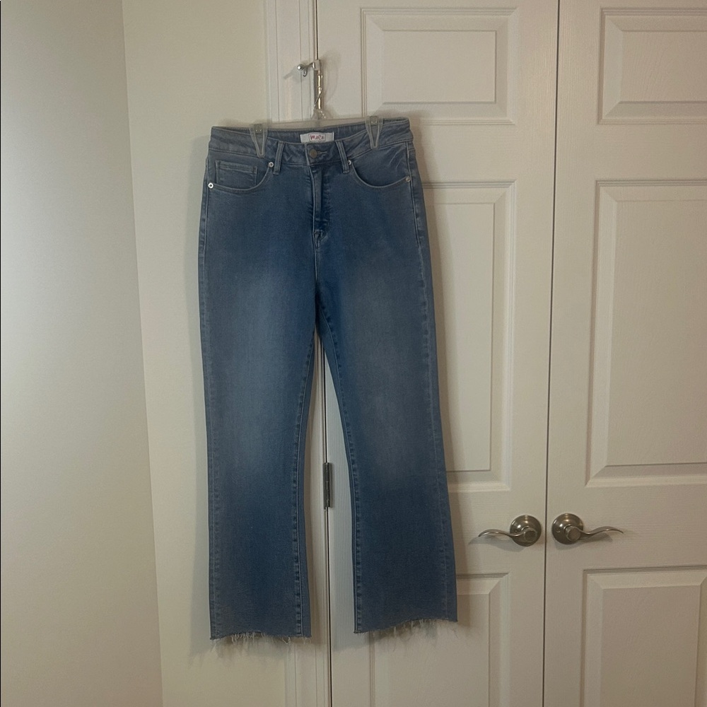 Women's Cropped Bootcut Flare Jeans from MOCO Boutique- has raw hem